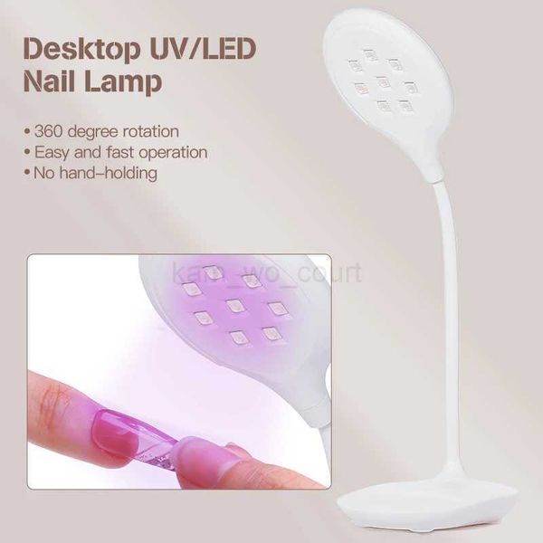 Nail Dryer White Desktop UV LED 16W Lamp Free Handled Nail Art Manicure Tools Design Fast Drying Curing Light for Gel PolishM240729