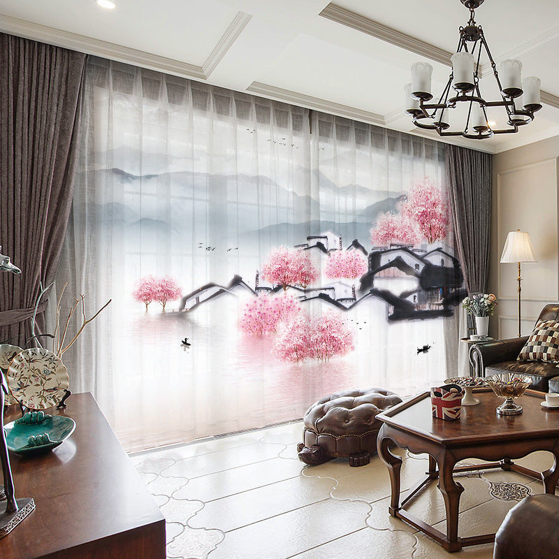 YL-36709 Chinese style curtain for the whole house, new Chinese style, Jiangnan retro classical Hui style ancient building living room villa blackou