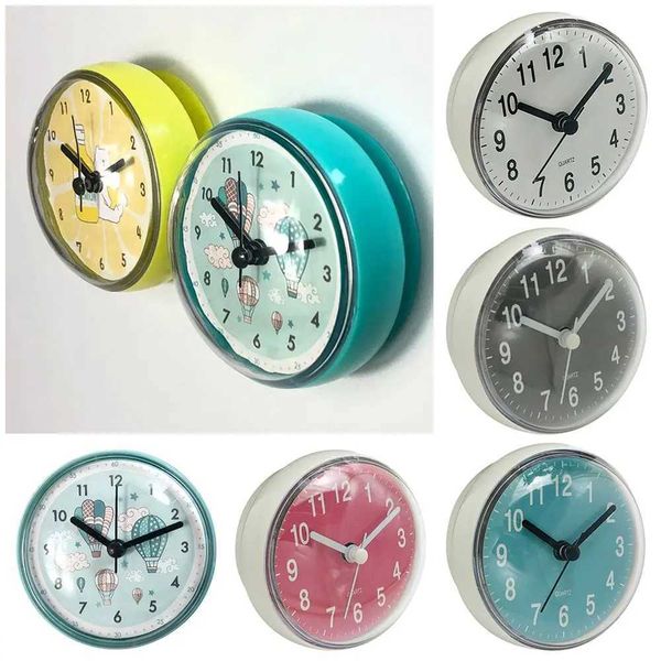 Mini suction cup wall clock bathroom shower clock anti fog waterproof 7cm kitchen bathroom small quartz table clock W250107