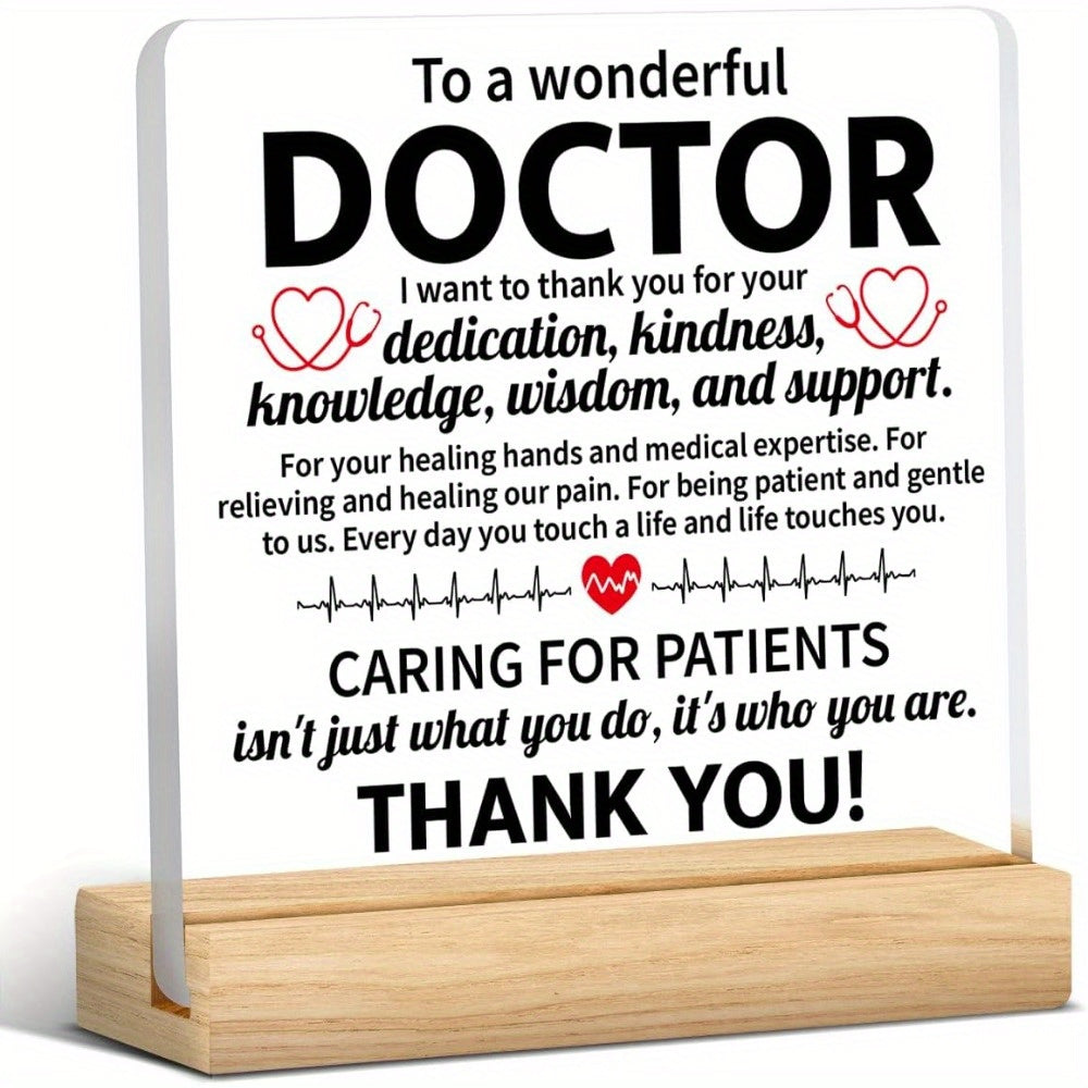 TEMU [2d Flat] Appreciation Of Gift, Gratitude For Gift To An Amazing Doctor Transparent Acrylic Logo Birthday Retirement Christmas Gift Home Desk