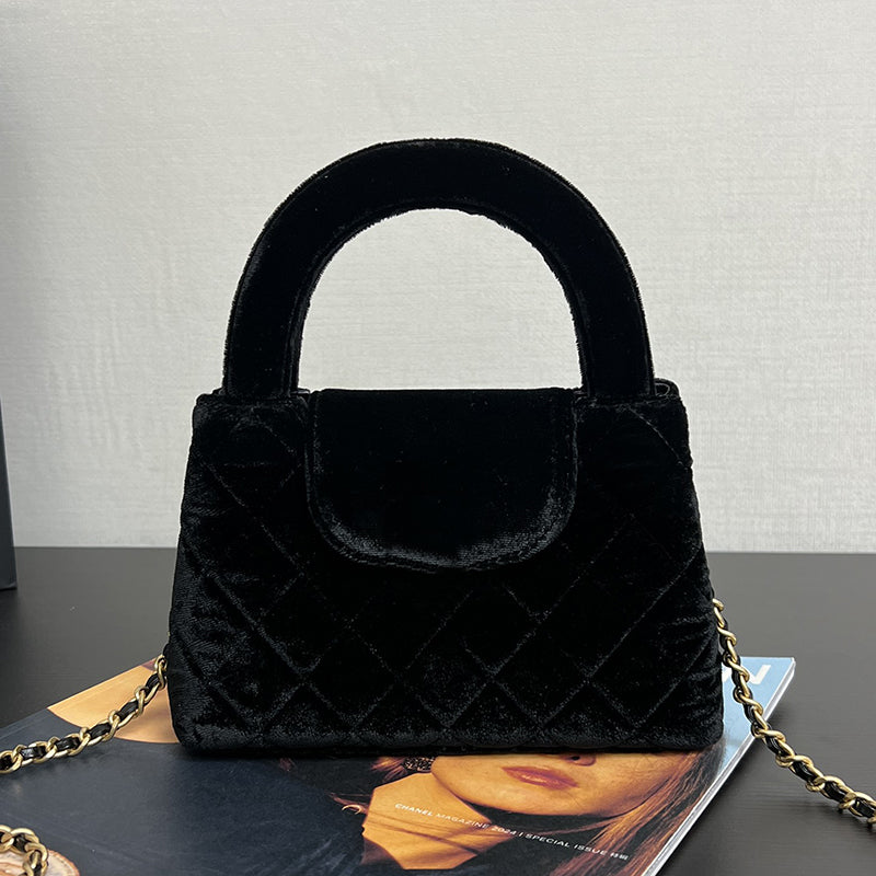 Mini Shopping Bag 19CM Cotton Tweed Crossbody Bag Designer Women Handbag Top Mirror Quality Evening Bag Designer Shoulder Bag With Box 24C27B