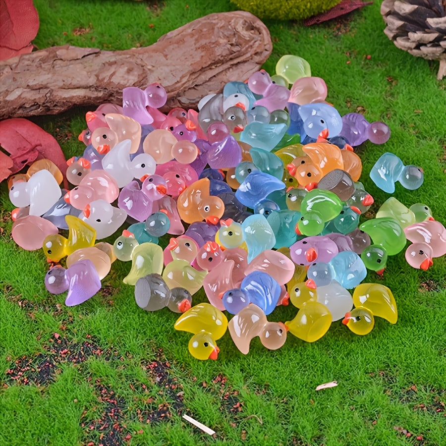 TEMU 60 Small Luminous Duck Figurines, Dollhouse Decor, Miniature Landscapes, Bonsai Embellishments, Whimsical Gardens, Tabletop Displays, And Car