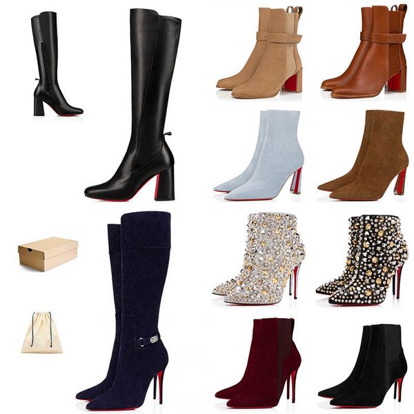 Designer Women boots Dress shoes woman Chelsea heels Calf Leather Ankle boot Tall Pumppie Booty Pointed Toe heel Condora Pumps booties Shoes