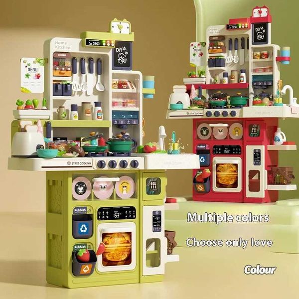 Kitchens Play Food Kitchen toys for girls playing with home simulation kitchen Utensils womens treasure cooking childrens birthday gifts H24