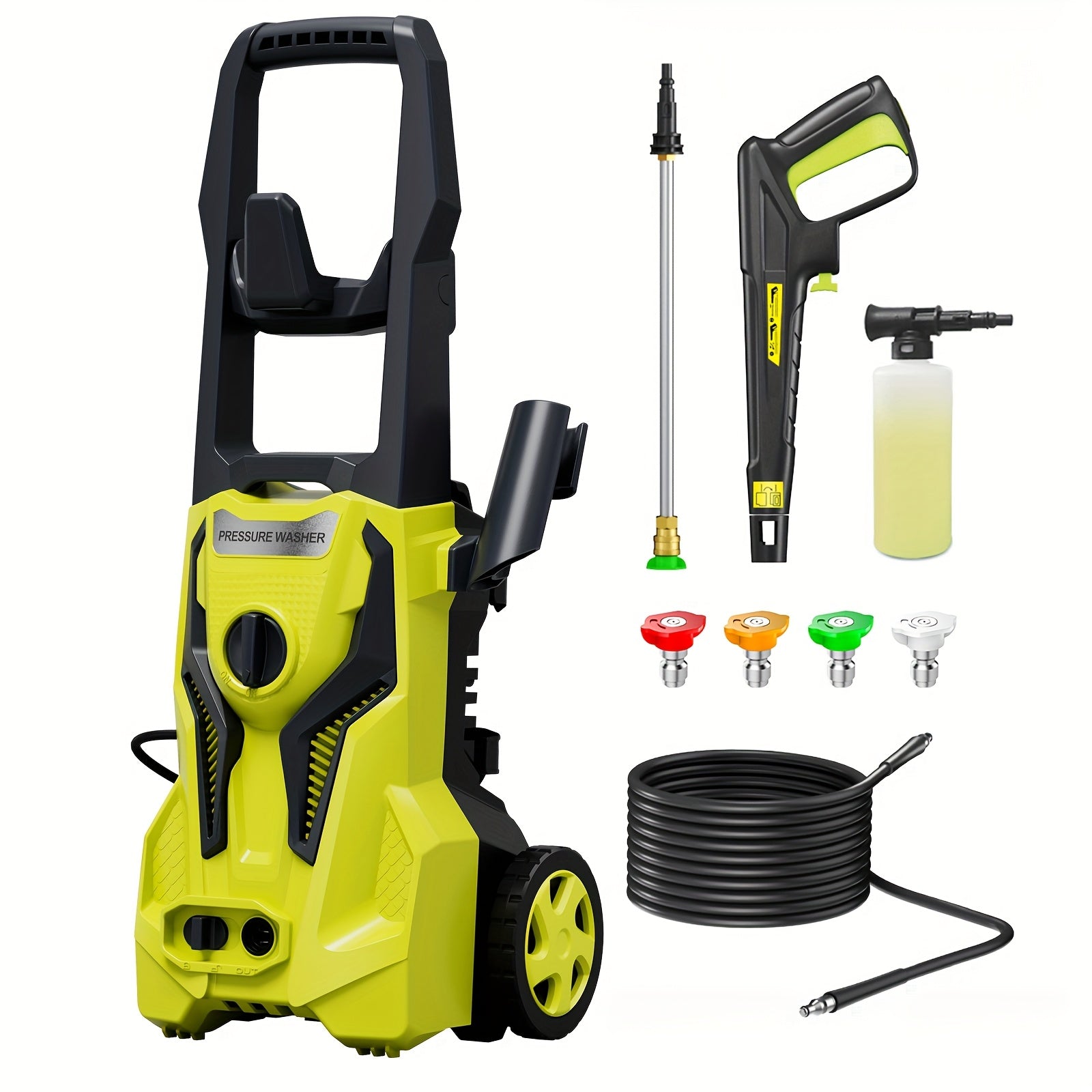 TEMU Power Washers Electric Powered 5000psi-.2gpm High Pressure Washer Car Cleaning Machine With Adjustable Spray Nozzle And Foam Cannon For Home