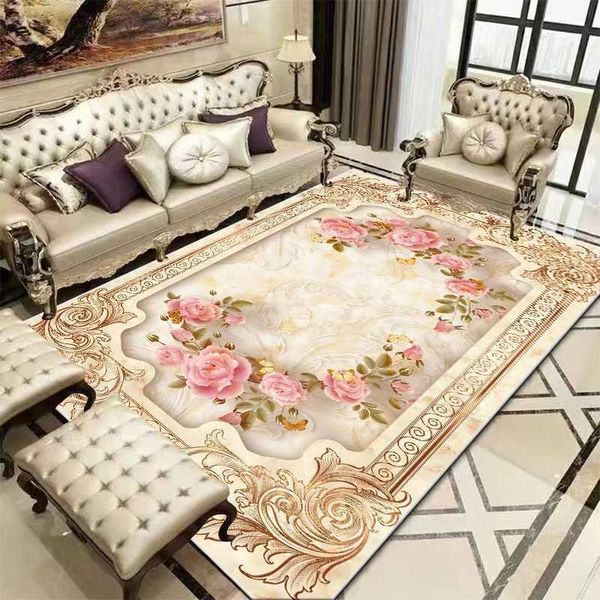 Carpet Living Room Mat Modern Bedroom European Style Decoration Carpet Luxury Large Room Rugs Washable Sofa Lounge Floor MatsM240806