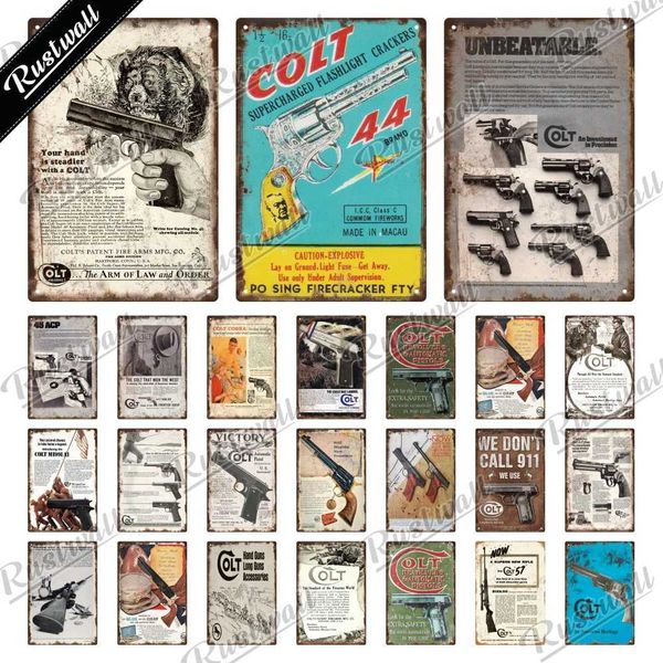 Rust Wall Classic Rust Wall Metal Sign Man Cave Decor Vintage Style for Garage Gun Club Wall Decor 7.87x11.8 inches Z250118