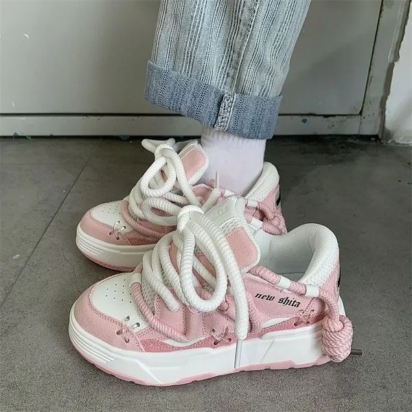 Candy Colored Motherable Womens Short e Gordby Sports Shoes Plataforma Casual Sapatos Esportivos Confortável Casal Vulcanizado Zapatillas 24