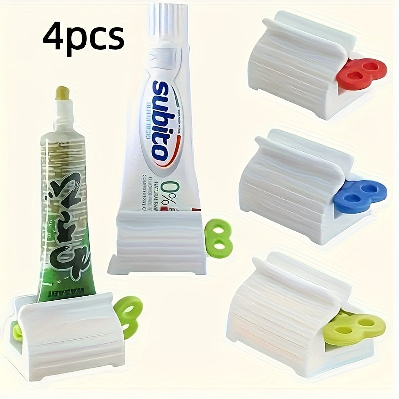 TEMU 4pcs Toothpaste Squeezer Set - Dispenser For Toothpaste, Facial Cleanser - Durable Bathroom Tool