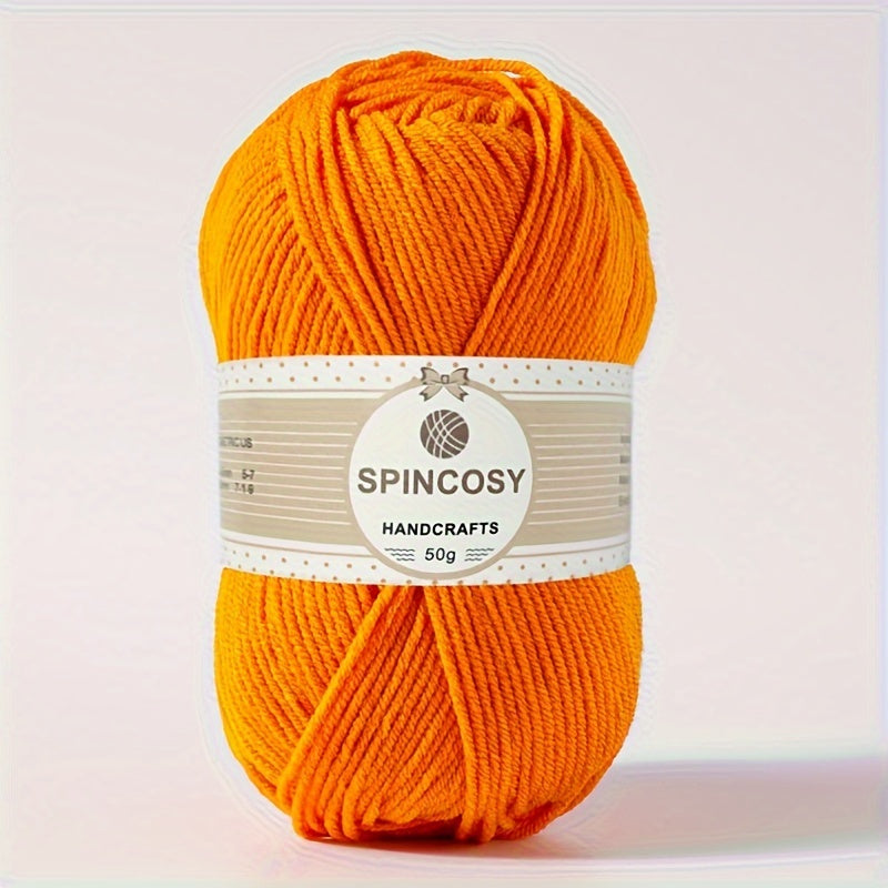 TEMU 1pc Crochet Acrylic Yarn, 140yards 50g, Colors 4 Nylon Yarn, For Crocheting And Hand Knitting - Light Beige