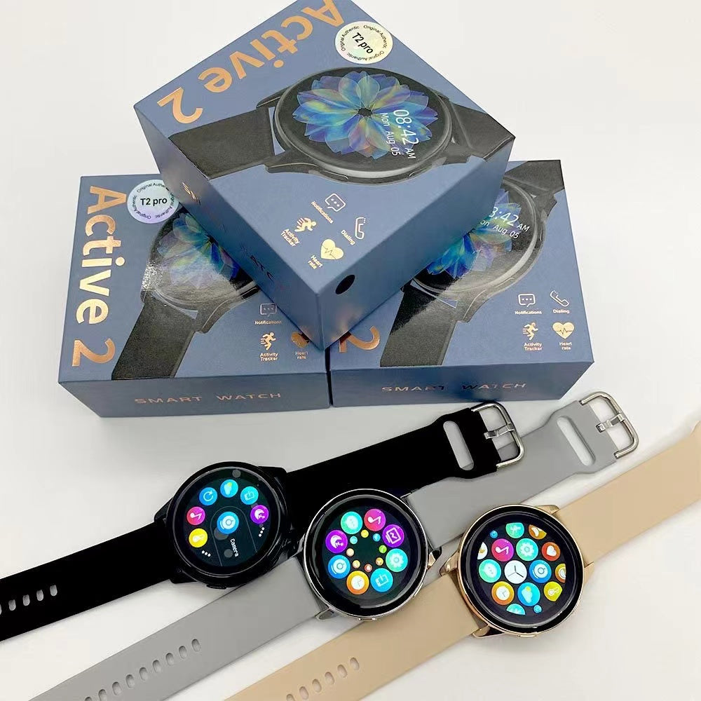 T2 Pro Smart Watch Health Smart Bracelet IP67 Waterproof Fitness Tracker Sports Circular Smart Watch Retail Box