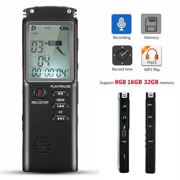8GB 16GB 32GB Voice Recorder USB Professional 96 hour Dictophone digital audio recorder with built-in VAR-VOR microphone B240817