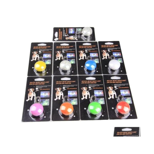 Dog Collars Leashes Pet Led Light Pendant Bell Cat Waterproof Illuminated Collar Safety Night Walking Lights Pendants Flashing Dro LL