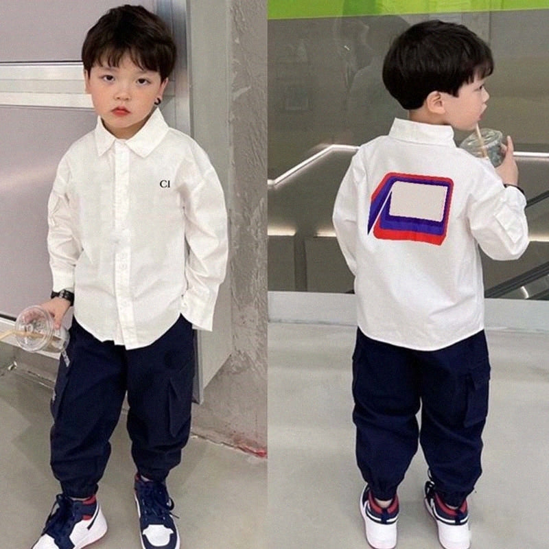 Designer kids shirts boys clothes baby tops toddlers white fashion casual Spring Autumn clothe kid infants shirts O0sn#