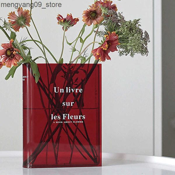 Vases Book Transparent Acrylic Vase Clear Book Vase for Flowers INS Vase Table Home Decoration Hydroponic Desktop Flower Arrangement J241210
