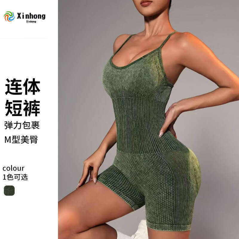 Sanded Naked Feel Yoga Strap Jumpsuit for Women Outdoor High-Intensity Dance Fitness Brushed Sports Bodysuit