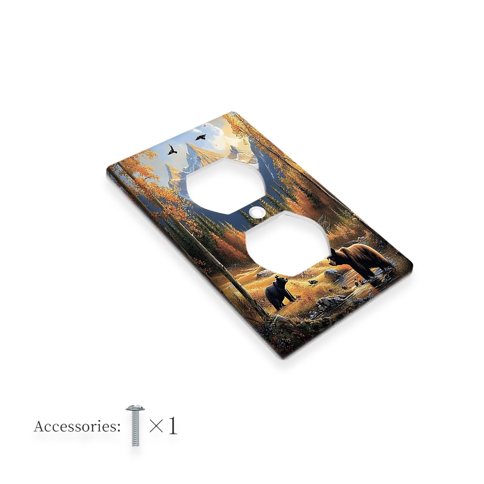 TEMU 1pc 1gang-2gang Light Switch Covers Decorative Wall Plate Electrical For Country Bathroom Bedroom Living Room Decor