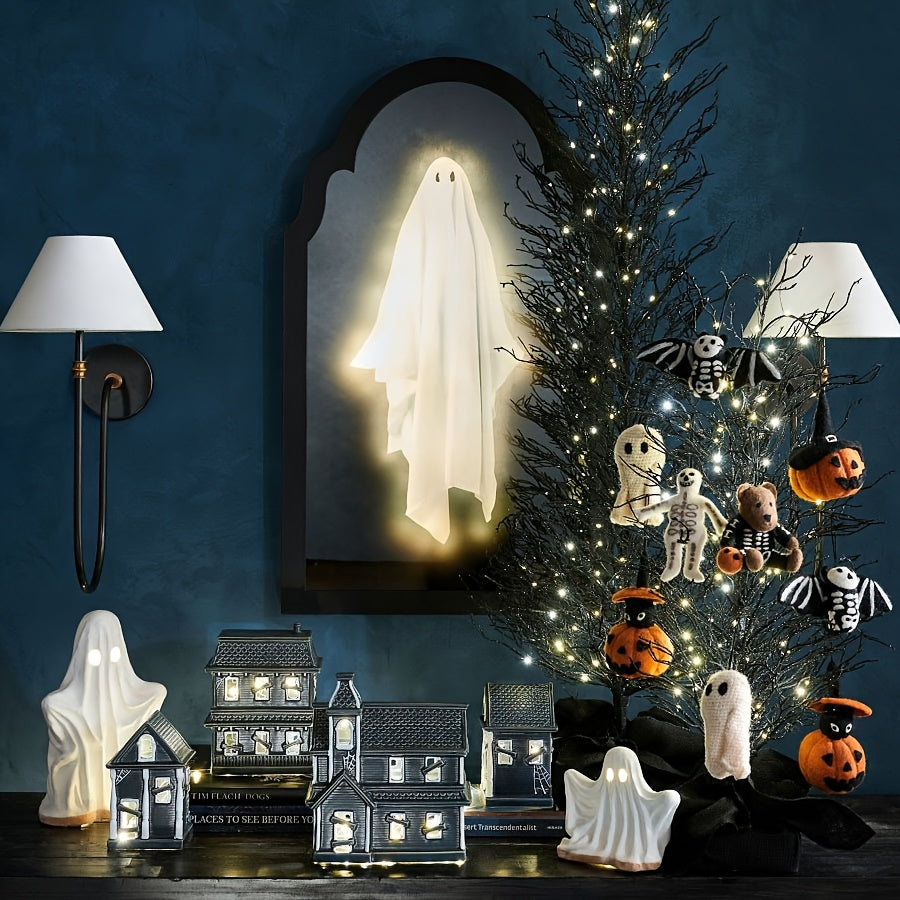 TEMU 1pc Wall-mounted Mirror, 2025 Halloween Novelty Mirror, Halloween Holographic Mirror, Weird Horror In Halloween Decoration Interior, Bedroom