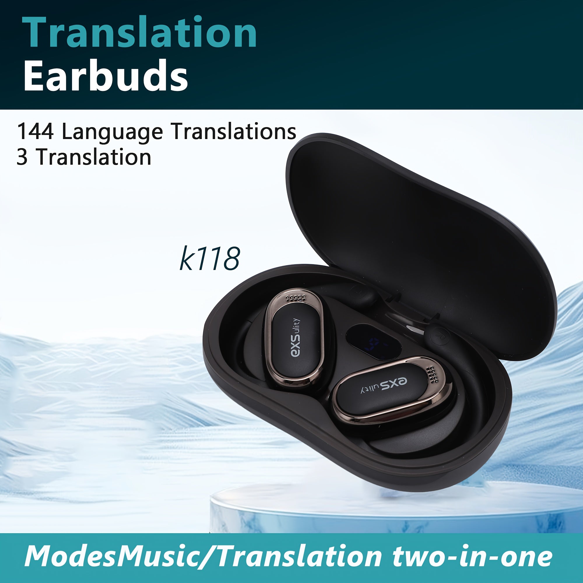 TEMU Ai Wireless Translation Earbuds-144 Language Translator Earbuds-5. Headphone With Travel Charging Case-smart Translation Device-perfect Gift For
