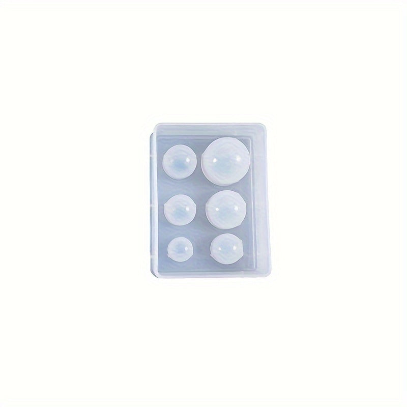 TEMU 1pc Silicone Sphere Mold For Resin Crafts - Transparent, Irregular Shape With 4 Cavities For Epoxy Orb Pendants, Ideal For Making & Uv Resin