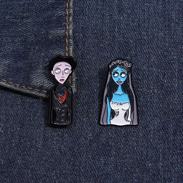 halloween horror scary couples enamel pins childhood game movie film pin Cute Anime Movies Games Hard Enamel Pins Collect Cartoon Brooch Bad