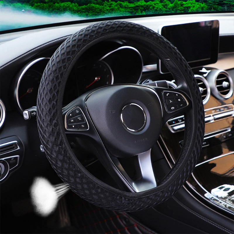 diamond mesh breathable elastic stretch without inner ring car steering wheel covers gm set of cross border trade