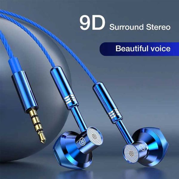Headset EARDECO phon set 9D Stereo Earphones Mic In-ear Wired phones Bass Wire Earphon Earbud Phone set With Microphone Z241106
