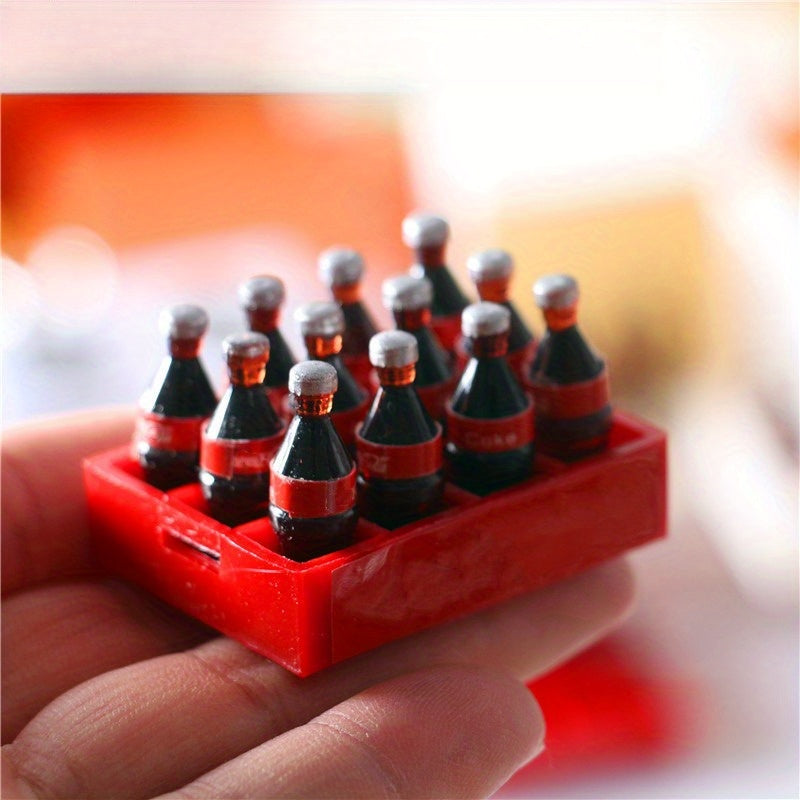 TEMU 13pcs Mini Drink And Tray Set - Cute Dollhouse Accessories, Summer Theme Diy Miniature Model, Scene Miniature Props For Drink