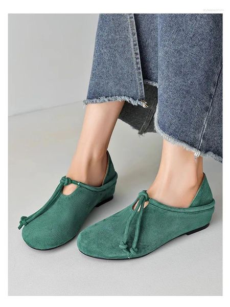Dress Shoes 2024 Goat Suede Fringe Inside Heightening Single For Women Spring-Autumn Casual All Match Loafers FashionLX241009