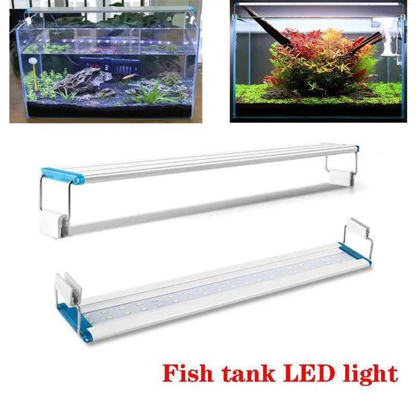 Aquarium Ultra-thin LED Lamp 18-58cm Fish Tank Telescopic Waterproof Aquatic Fish Clip Ultra-thin Lamp 90-260V Z250205