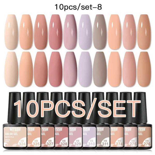 Mtssii 0PCS nude pink gel nail polish set semi permanent soap UV Led mixed varnish art gel set nail supplies W241128