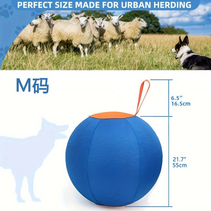 TEMU Dog Herding Ball For Dogs & Puppies, Toy Balls For Cattle, , Non-chewing Activities, Medium Dog Toy | Oxford Fabric Cover, Pump, Without Battery