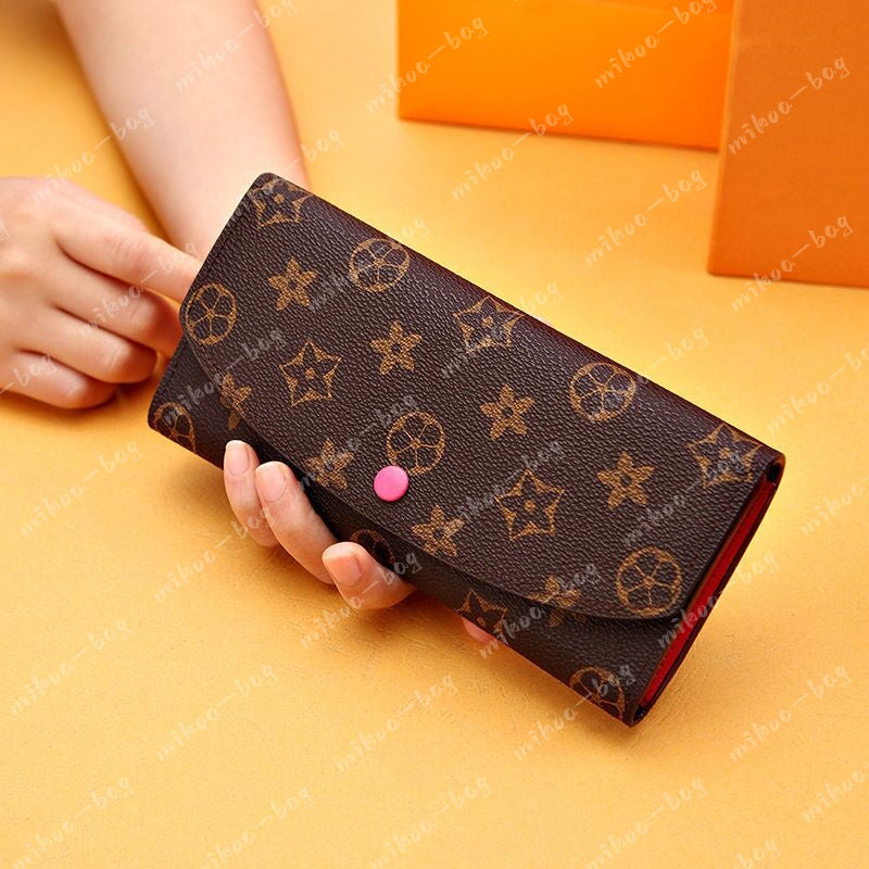 Fashion Designer Wallet Luxury Women Short Purse Embossed Flower Letters Wallets Credit Card Holders Ladies Plaid Money Clutch Bags with Box DustBag