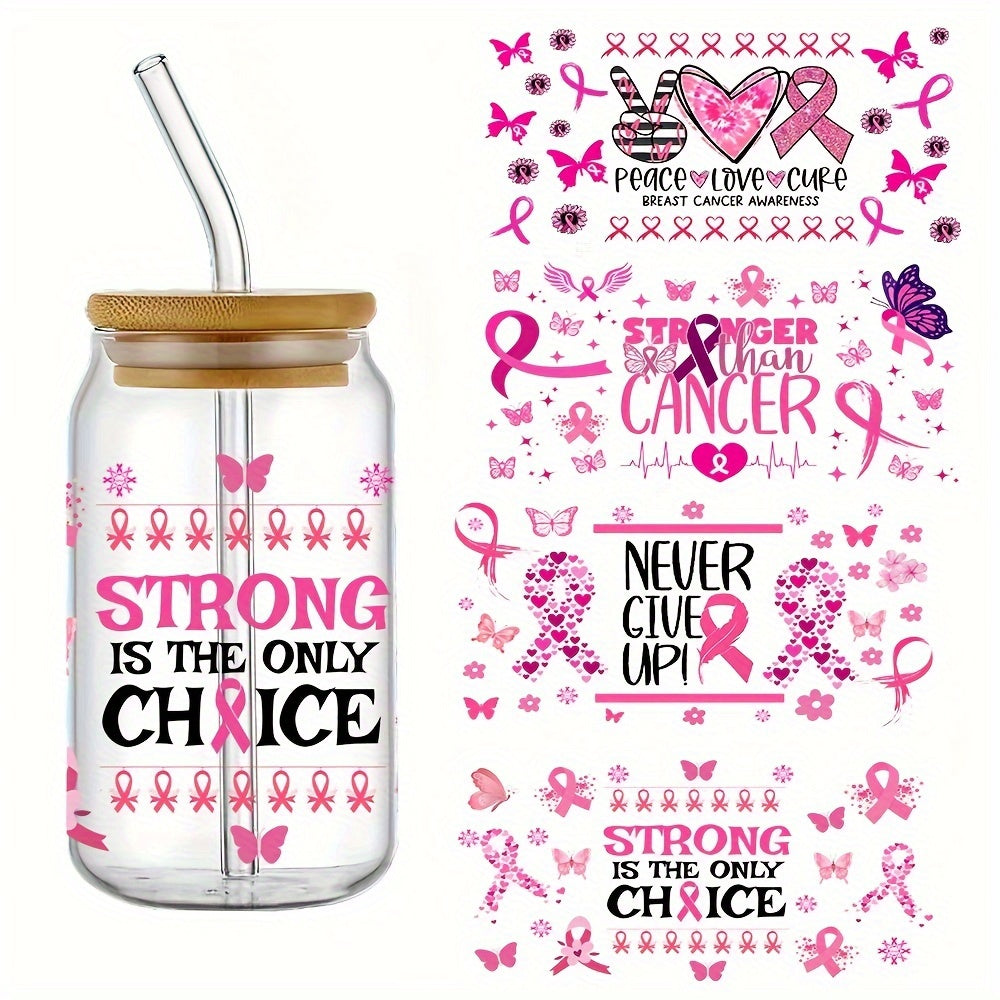 TEMU 4pcs Uv Dtf Cup Wraps Decals Waterproof Transfer Stickers Dly Flash Drill For He Glass 160z Cup Wraps Fashion Women Decals Diy Crafts