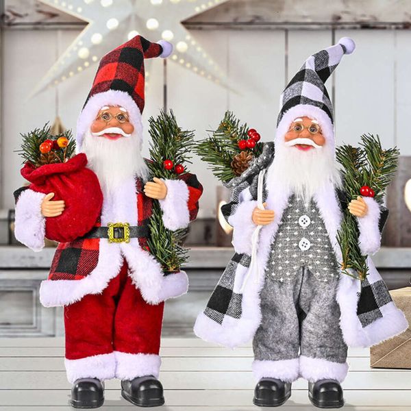 Large Claus Dolls Ornaments Standing Santa Figurine Doll Christmas Tree Decoration Xmas Gift Navidad Home Decor