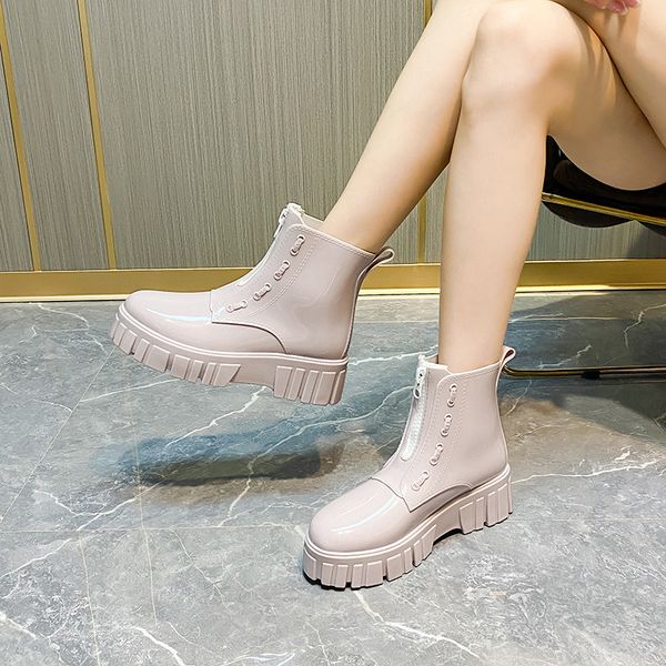 Rain Boots Women Garden Galoshes Comfort Platform Ankle Rubber Boots Female Waterproof Rain Shoes PVC Botas De Lluvia Mujer Z250118