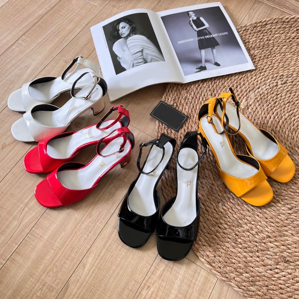 2024 Dress Shoes latest fashion Patent Leather high heels shoes pointed decorative pump Dress dinner shoes Luxury Designer Sandals 35-42