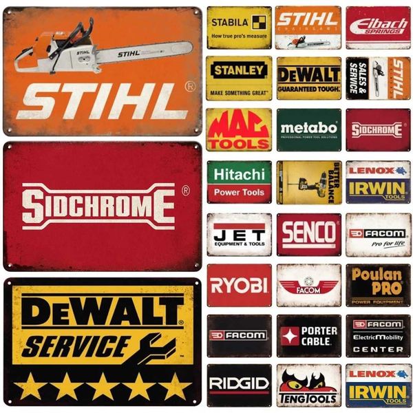 Retro Tool Stihl Brand Metal Tin Sign Vintage Plate Vintage Plaque For Man Cave Home Bar Cafe Garage Workshop Club Wall DecorXJ250116