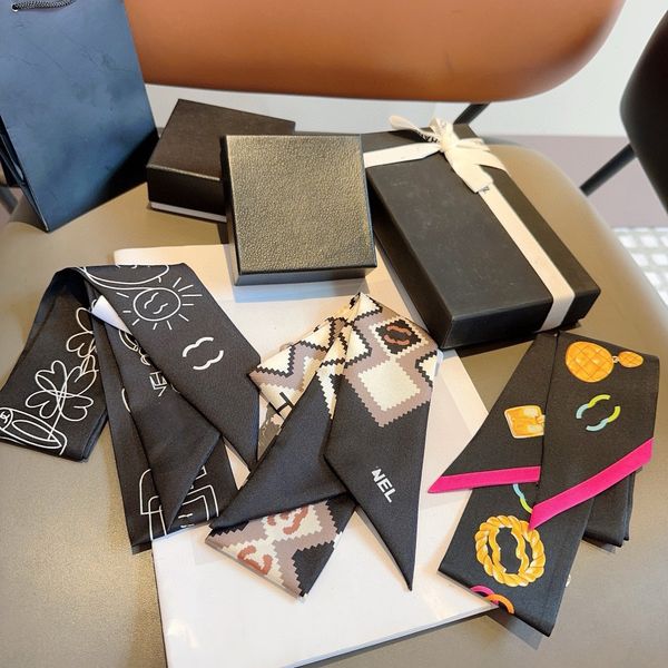 Fashion Designer Luxury Silk Scarf Headband Twilly Head Scarf for Handbag Wraps NO Box