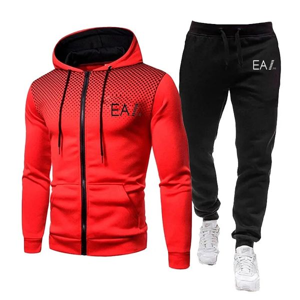 Mens Tracksuits New Mens Tracksuits 2024 Men Sets Sweatshirt+sweatpants Tracksuit Zipper Stand Collar Sports Suit Jogging Fitness Men Clothi