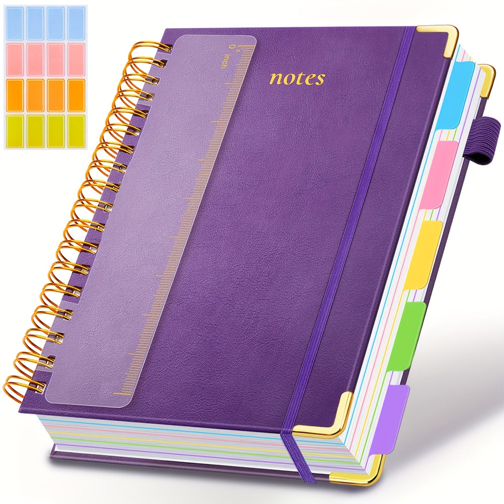 TEMU Gdgdsy A5 Spiral Notebook With Ruler - 300-page Hardcover Journal, 100gsm Thick Paper, Vintage Style, , Pink Leather Cover, Ideal For Work,