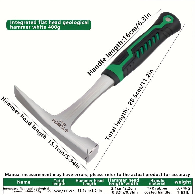 TEMU Geological Exploration Hammer, High Carbon Steel, , Durable, Strong, Comfortable Handle, Industrial Hand Tools, Suitable For Quarrying,