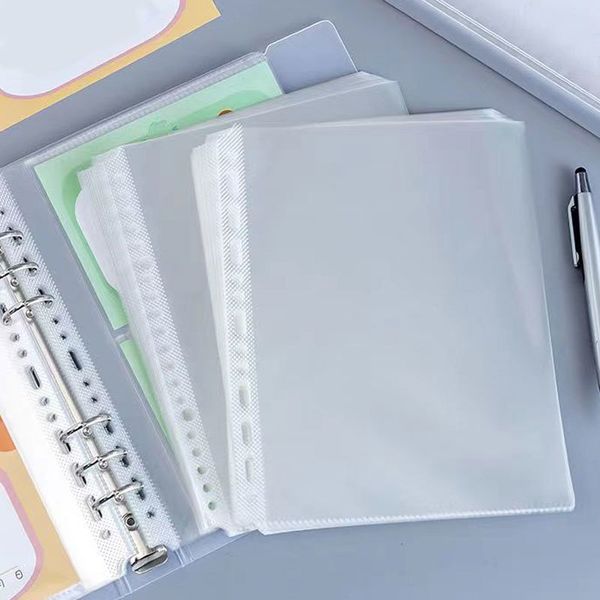 Filing Supplies 25PcsSet A5 Binder Sleeves Transparent File Holder Notebook 6 Hole Loose Leaf DIY Document Bag Protector Refill Inner Pocard