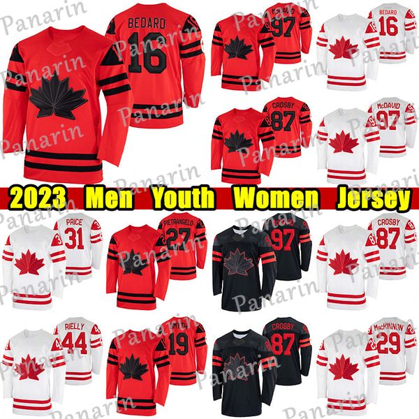 # 16 Connor Bedard Canada Team hockey jersey #97 Connor McDavid Sidney Crosby Nathan MacKinnon Mitch Marner Carey Price John Tavares Owen Po