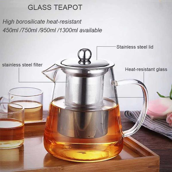 Dropshipping heat-resistant teapot various popular teapot sets transparent teapot flower Puer teapot X24091315