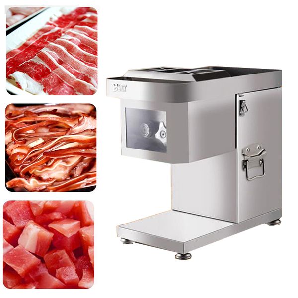 Commercial Electric Meat Cutter 1500W Stainless Steel 3mm Vegetable Shredder Fully Automatic Household Kitchen Appliances