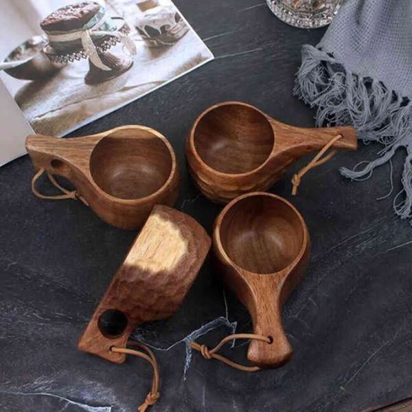 Finland Tortoise Wooden Wood Acacia Shell With Handle Coffee Office Water Cup en