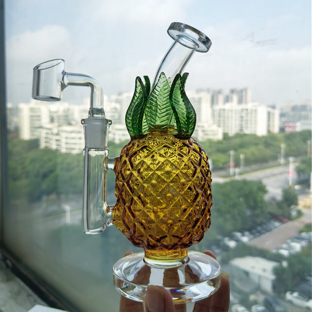 Pineapple Glass Bong Water Pipes Bubbler Thick glass Water Bongs Smoking Recycler Dab Rigs With 14mm Joint