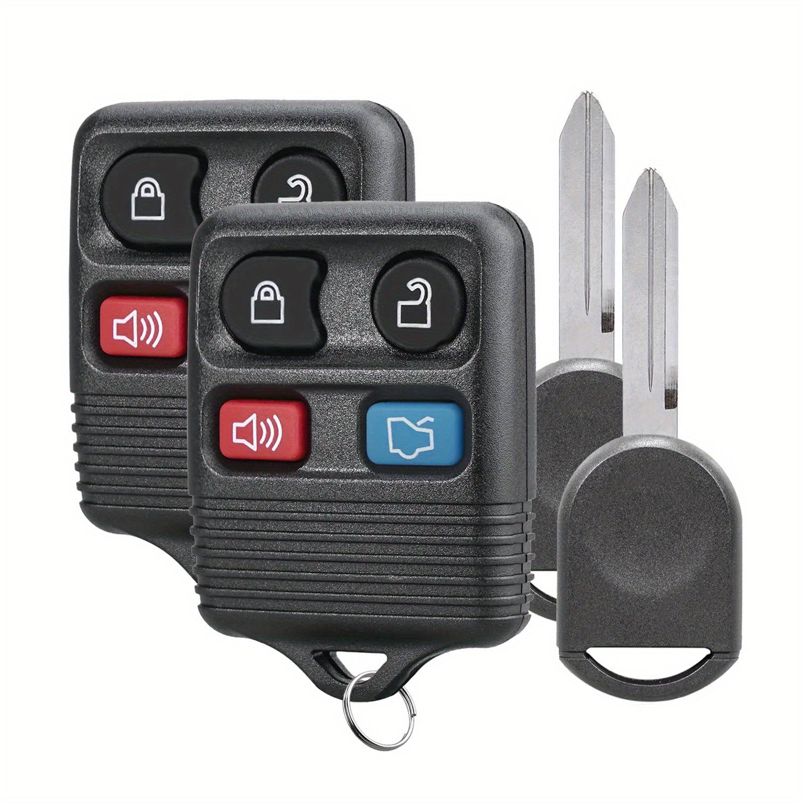 TEMU 2pcs Key Fob 4 Button + 4d63 Chip For Ford For Focus For Explorer For For Mercury 2003 2004 2005 2006 2007 2008 2009 2010 2011 For Fccid