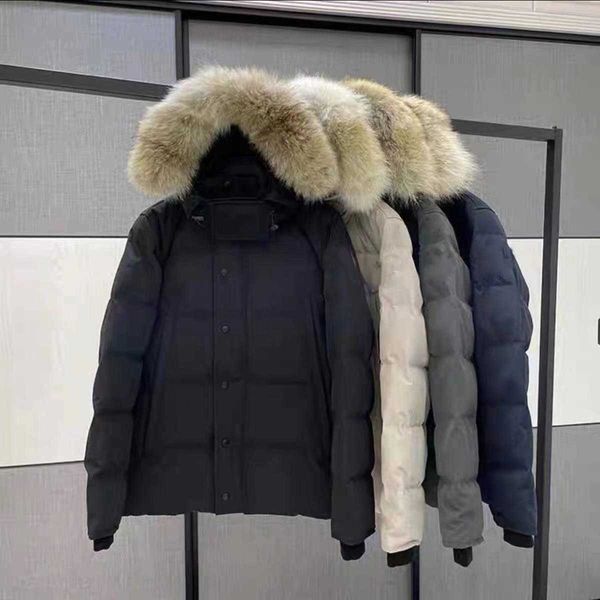 Winter Fourrure Men Down Puffer Jackets Coats Real Coyote Fur Designer Homme Puffer Outdoor Windbreaker Jassen Outerwear Hooded Manteau Hive